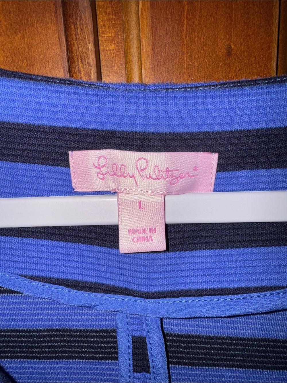 Lilly Pulitzer Charlene Shift Dress Purple/Black Stripe size Large. - Picture 5 of 7